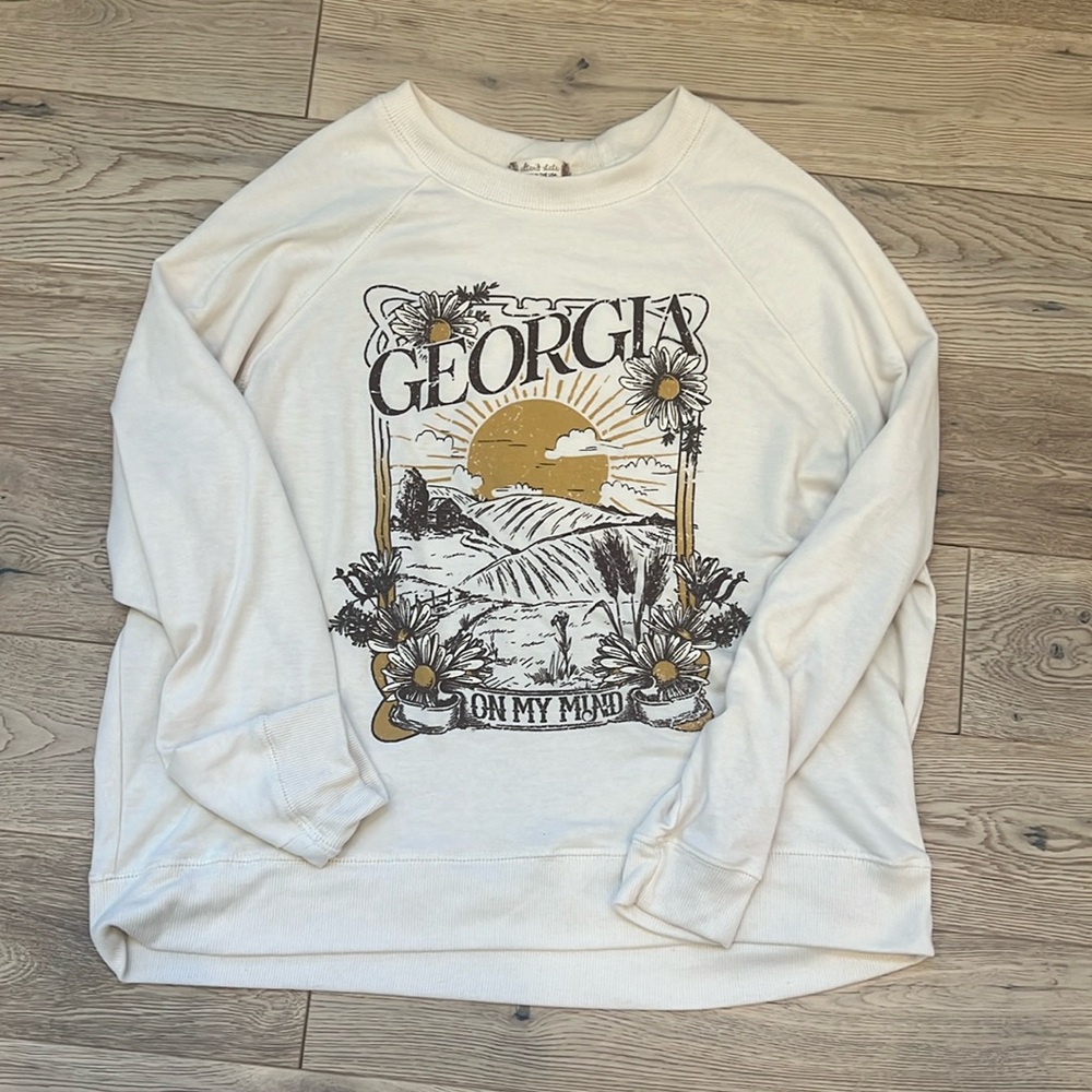 Altar’d State cream Georgia sweatshirt size small